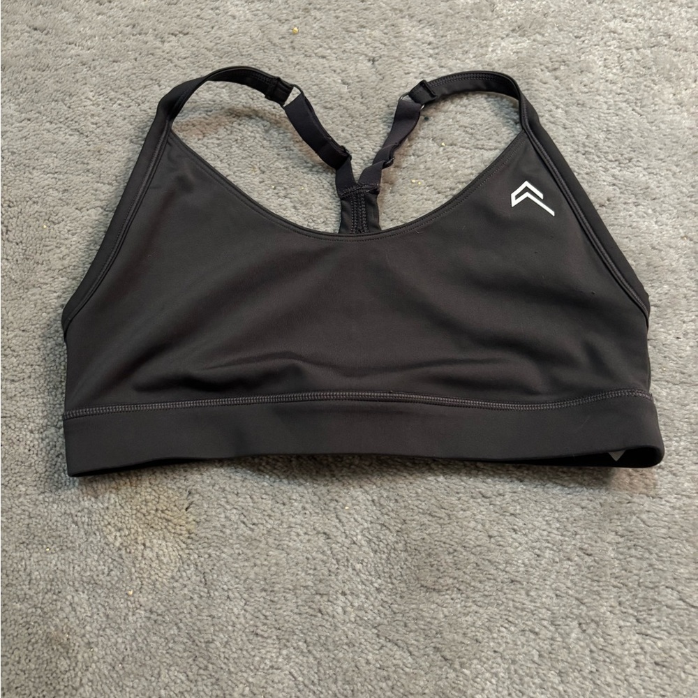 Oner charcoal gray sports bra and shorts